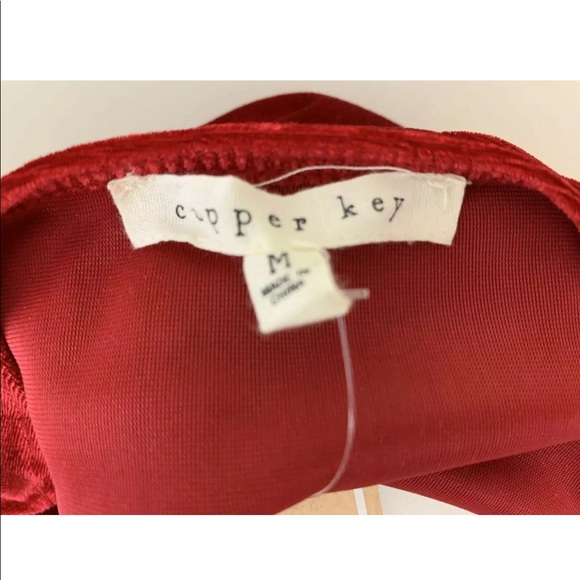 New Copper Key Girls Velvet Dress Red Medium - Picture 7 of 7